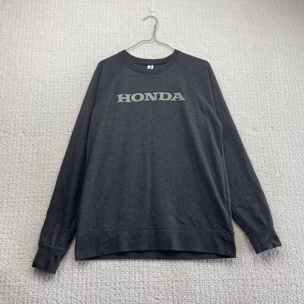 Y2K Honda Sweatshirt Gray Pullover Crewneck Men Sz M Racing Motorsports Gray